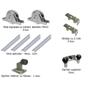 kit Poarta Culisanta deschidere 6m, role ingropate