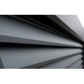 Poarta culisanta aluminiu 3000x2000 mm, model Jaluzea cu poarta pietonala integrata, gri antracit