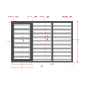 Poarta culisanta aluminiu 3000x2000 mm, model Jaluzea cu poarta pietonala integrata, gri antracit