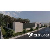 Poarta culisanta aluminiu 5000x1800 mm, model Poseidon, gri antracit