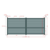 Poarta culisanta aluminiu 4000x1800 mm, model Baldur, gri antracit