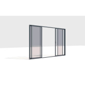 Paravan din Sticla Securizata 4000x2500mm, 8mm, Sistem Aluminiu Gri RAL 7016 - Panouri Mobile pentru Pergole