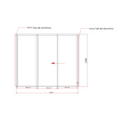 Paravan din Sticla Securizata 3000x2500mm, 8mm, Sistem Aluminiu Gri RAL 7016 - Panouri Mobile pentru Pergole