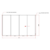 Paravan din Sticla Securizata 4000x2500mm, 8mm, Sistem Aluminiu Gri RAL 7016 - Panouri Mobile pentru Pergole