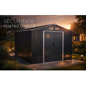 Magazie tip casuta depozitare gradina EasyBox Large 9m2, casuta depozitare unelte, Basic, Otel zincat