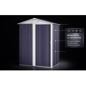 Magazie tip casuta depozitare gradina EasyBox Small 2m2, casuta depozitare unelte, Basic, Otel zincat