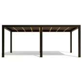 Pergola Bioclimatica Deluxe 2.0, Aluminiu, 3x8m, LED Lumina Calda, Gri Antracit