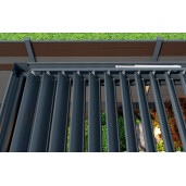 Pergola Bioclimatica Deluxe 2.0, Aluminiu, 4x4m, LED Lumina Calda, Gri Antracit