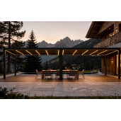 Pergola Bioclimatica Deluxe 2.0, Aluminiu, 4x8m, LED Lumina Calda, Gri Antracit