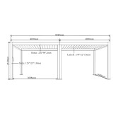 Pergola Bioclimatica Deluxe 2.0, Aluminiu, 4x8m, LED Lumina Calda, Gri Antracit