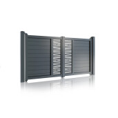 Poarta auto batanta aluminiu 3000x1800 mm, model Poseidon, gri antracit