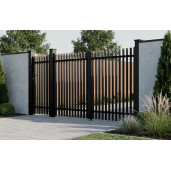 Set porti aluminiu 900x1800 + 3000x1800 mm, model Light Straight, negru
