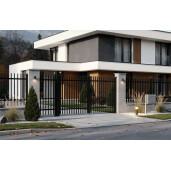 Set porti aluminiu 900x1800 + 3000x1800 mm, model Light Straight, negru