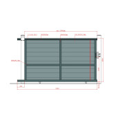 Poarta culisanta aluminiu 3000x1800 mm, model Baldur, maro