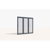 Paravan Pliant Bi-Fold din Sticla 3000x2500mm, 8mm, Sistem Aluminiu Gri RAL 7016 - pentru Pergole si Terase
