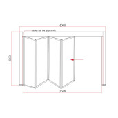 Paravan Pliant Bi-Fold din Sticla 4000x2500mm, 8mm, Sistem Aluminiu Gri RAL 7016 - pentru Pergole si Terase