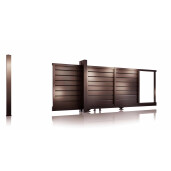 Poarta autoportanta aluminiu 5800x1800 mm, model Baldur, maro