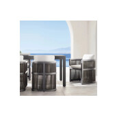Set masa dining cu 6 scaune, premium, din aluminiu, pentru terasa/gradina/balcon, model Bari