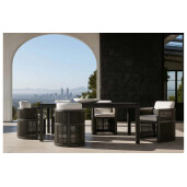 Set masa dining cu 6 scaune, premium, din aluminiu, pentru terasa/gradina/balcon, model Bari