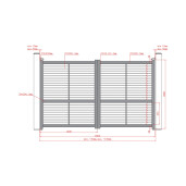 Poarta auto batanta aluminiu 3000x1800 mm, model Jaluzea ranforsata, maro