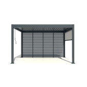 Paravan din Jaluzele Ajustabile Manual pentru Pergola, 922x2285mm, Structura Gri RAL 7016