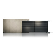 Poarta culisanta aluminiu 4000x1800 mm, model Jaluzea Deluxe, gri antracit