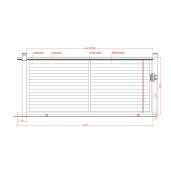Poarta culisanta aluminiu 4000x1800 mm, model Jaluzea Deluxe, gri antracit