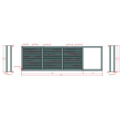 Poarta autoportanta aluminiu 5800x1800 mm, model Ragnar, gri antracit